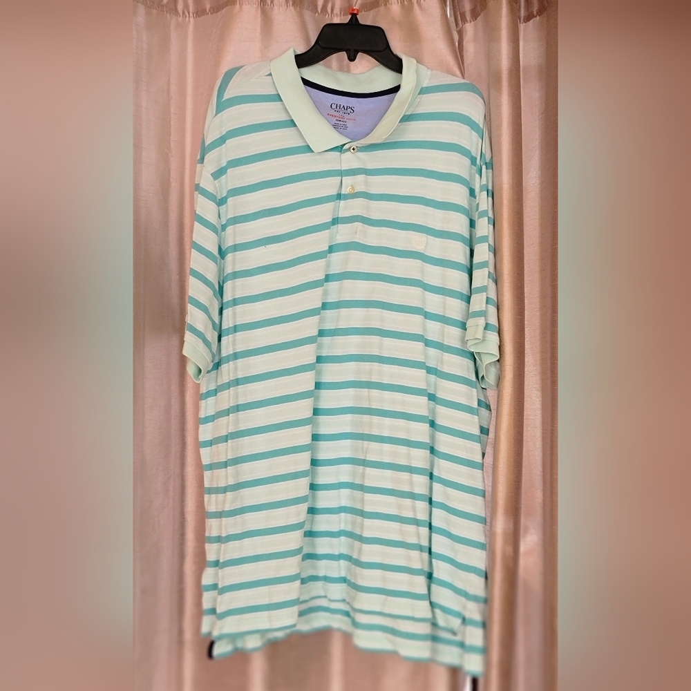 Chaps Ralph Lauren Striped Short Sleeve Golf Polo Shirt Mens Size 4XB 4XL BIG